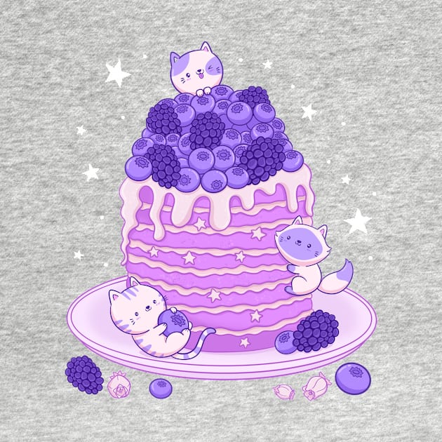 Kawaii Pancake Blueberry Blackberry Cats by esturgeo